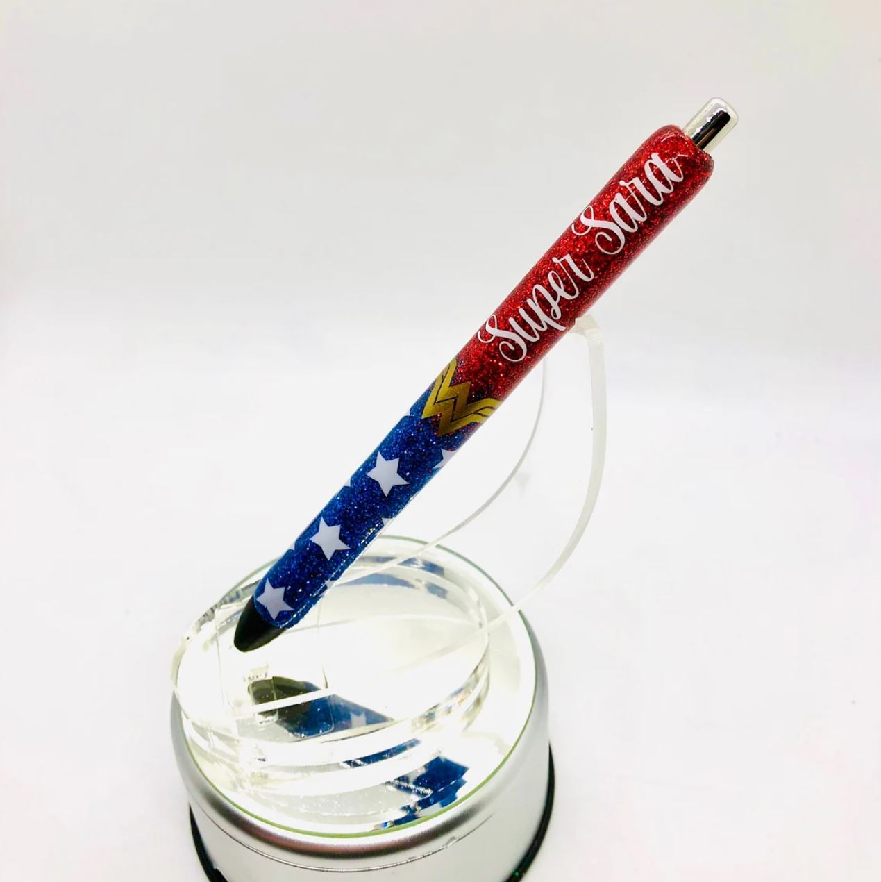 Wonder Woman Glitter Pen - Refillable / Customizable Personalized