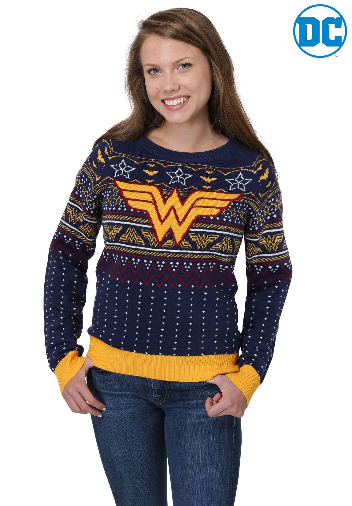 Wonder Woman Navy Ugly Christmas Sweater for Women