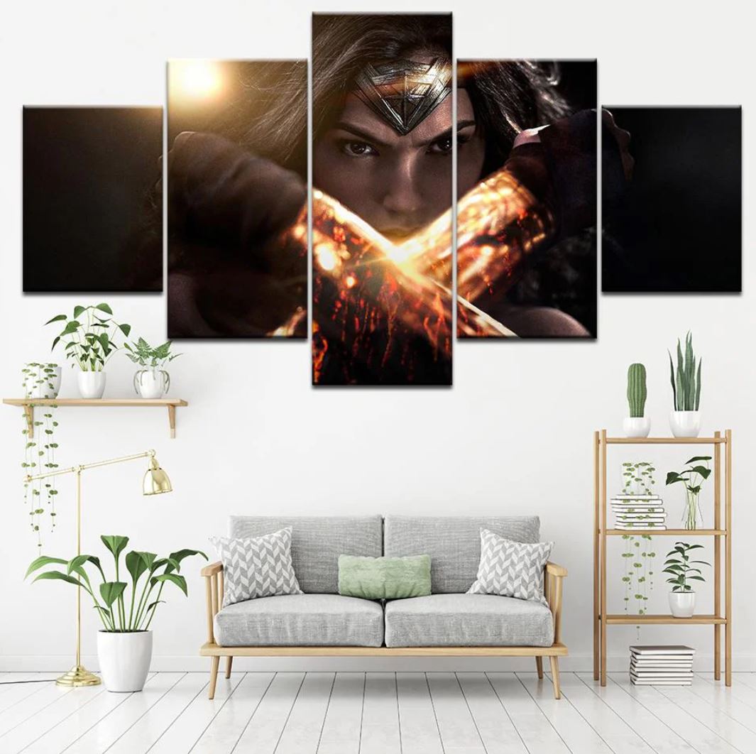 Wonder Woman Superhero 5-Panel Canvas