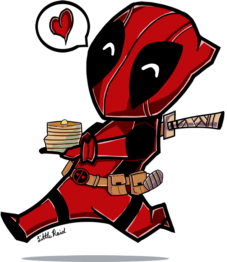 Deadpool Running with Pancakes