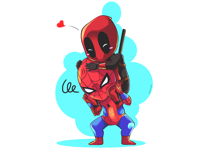 Deadpool and Spidey by Chichiriyuki