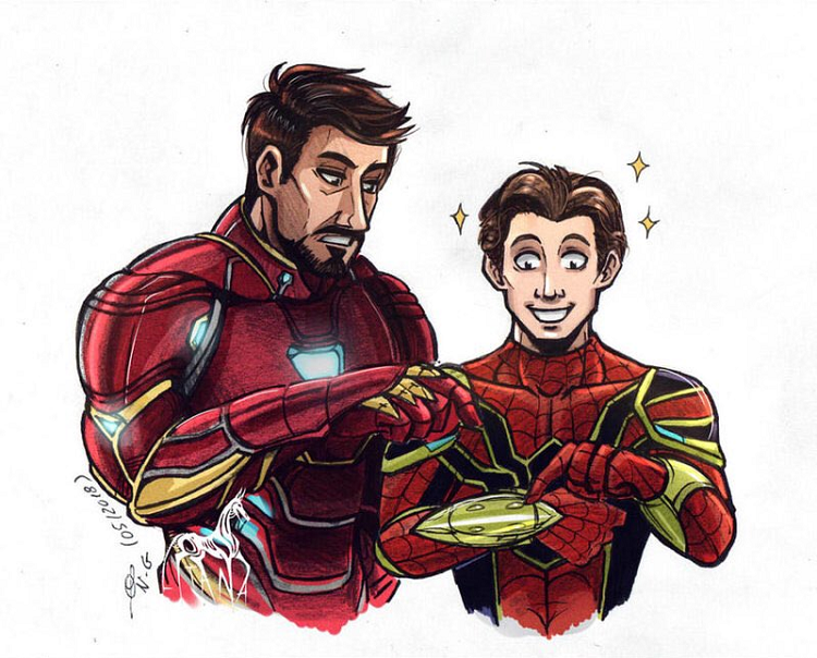 Tony Explains to Peter the Features of His New Suit by LitanaYasha