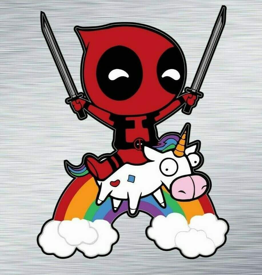 Image 1 - Dead Pool Chibi Deadpool Vinyl Decal meme Sticker Car Truck Anime Unicorn Funny