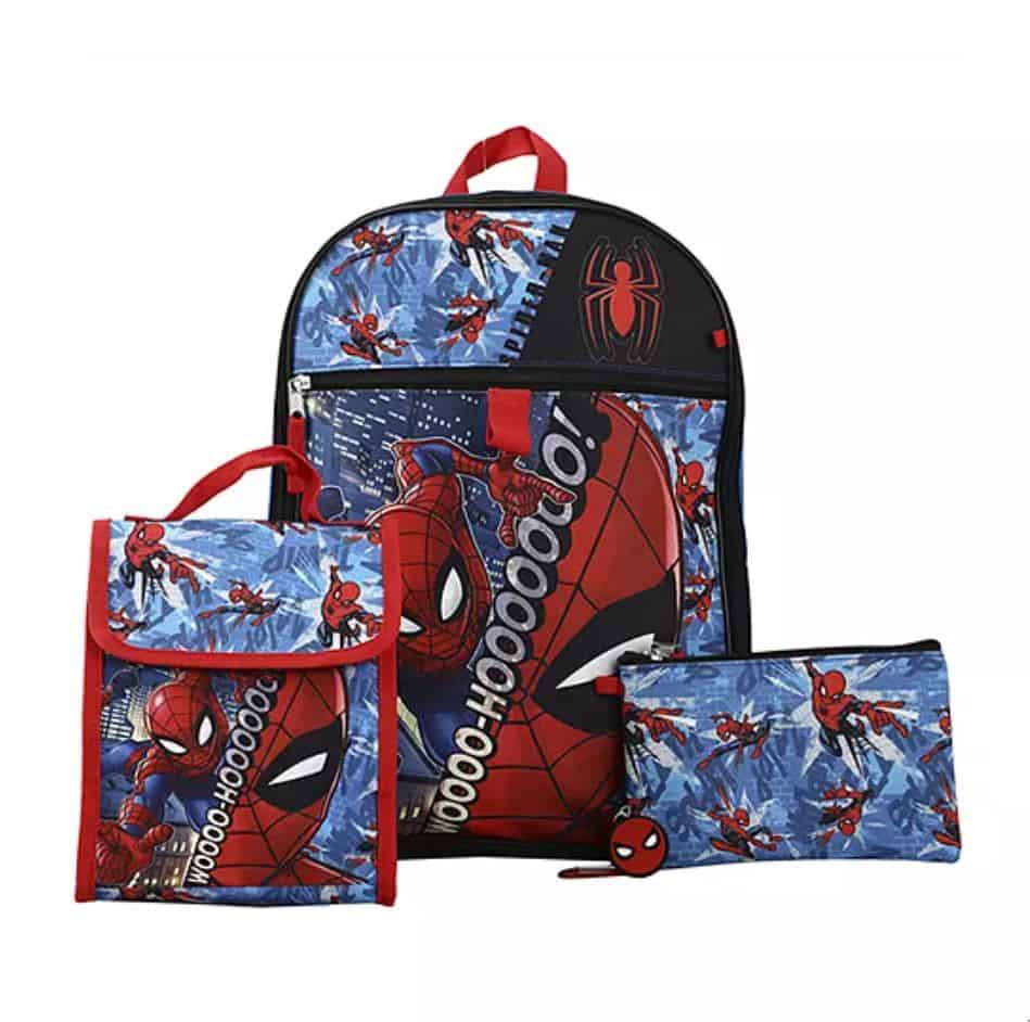 Disney Spider-Man Backpack with Lunchbox and Pouch