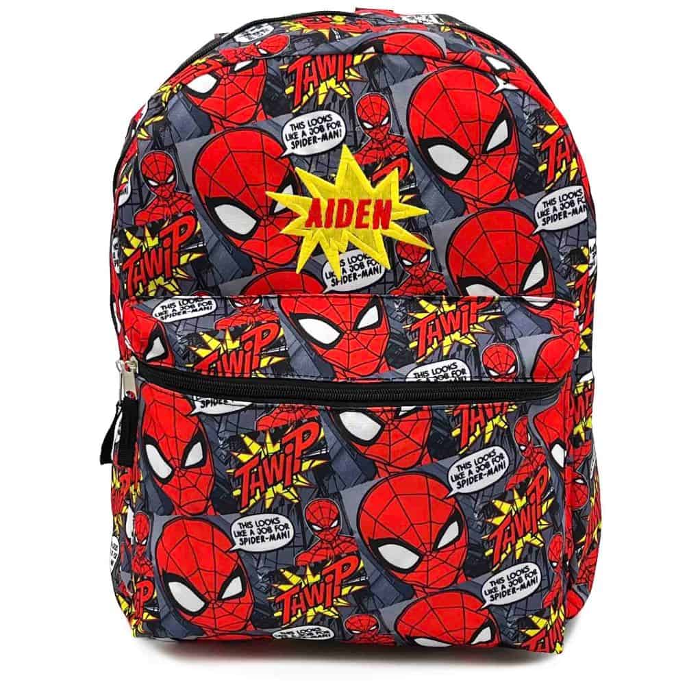 Personalized Spider-Man Comic Print Backpack