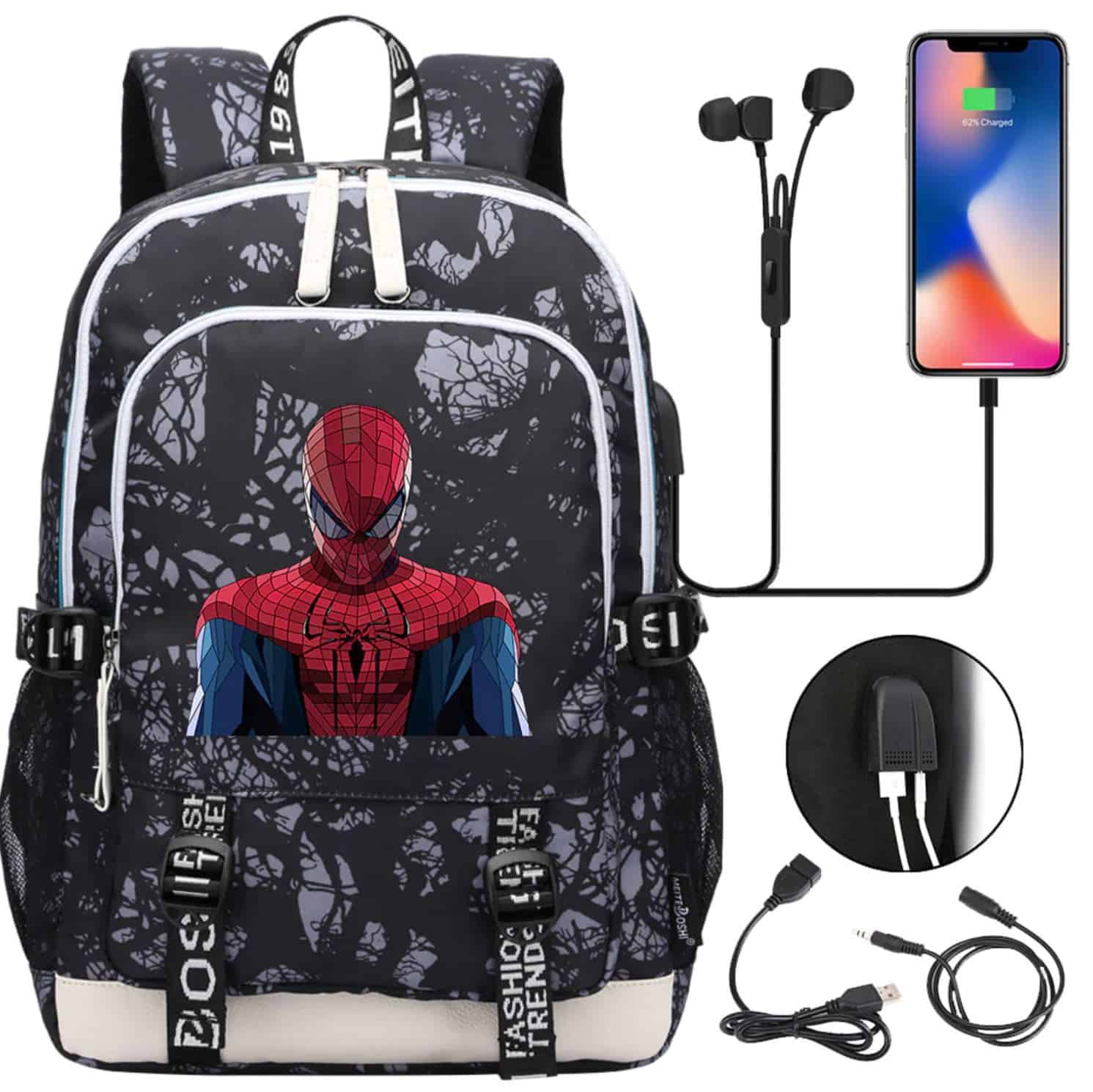 Spider-Man USB Charging Laptop Backpack