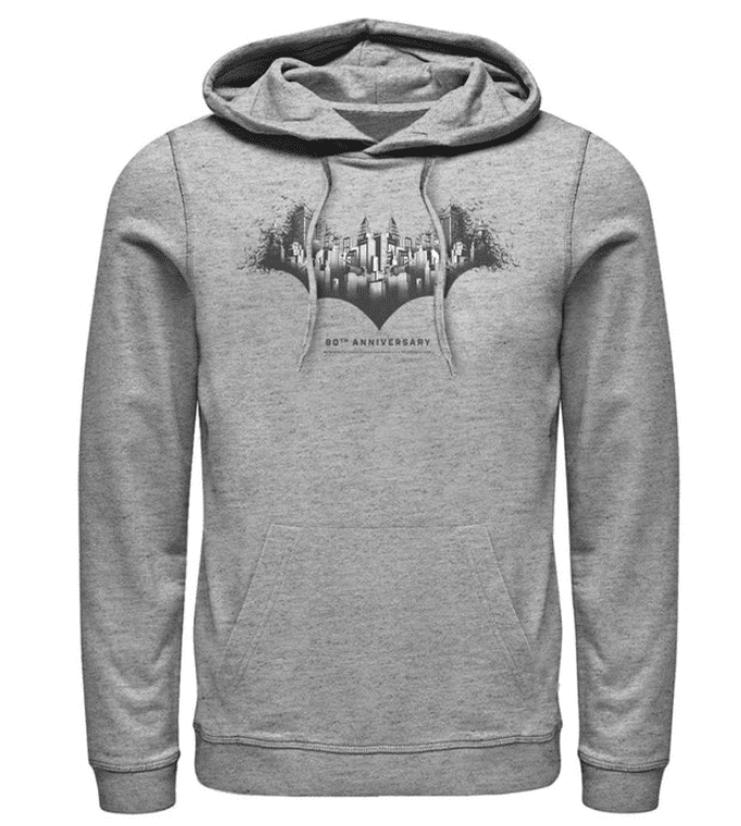 Gotham Skyline Bat Shape Pull Over Hoodie