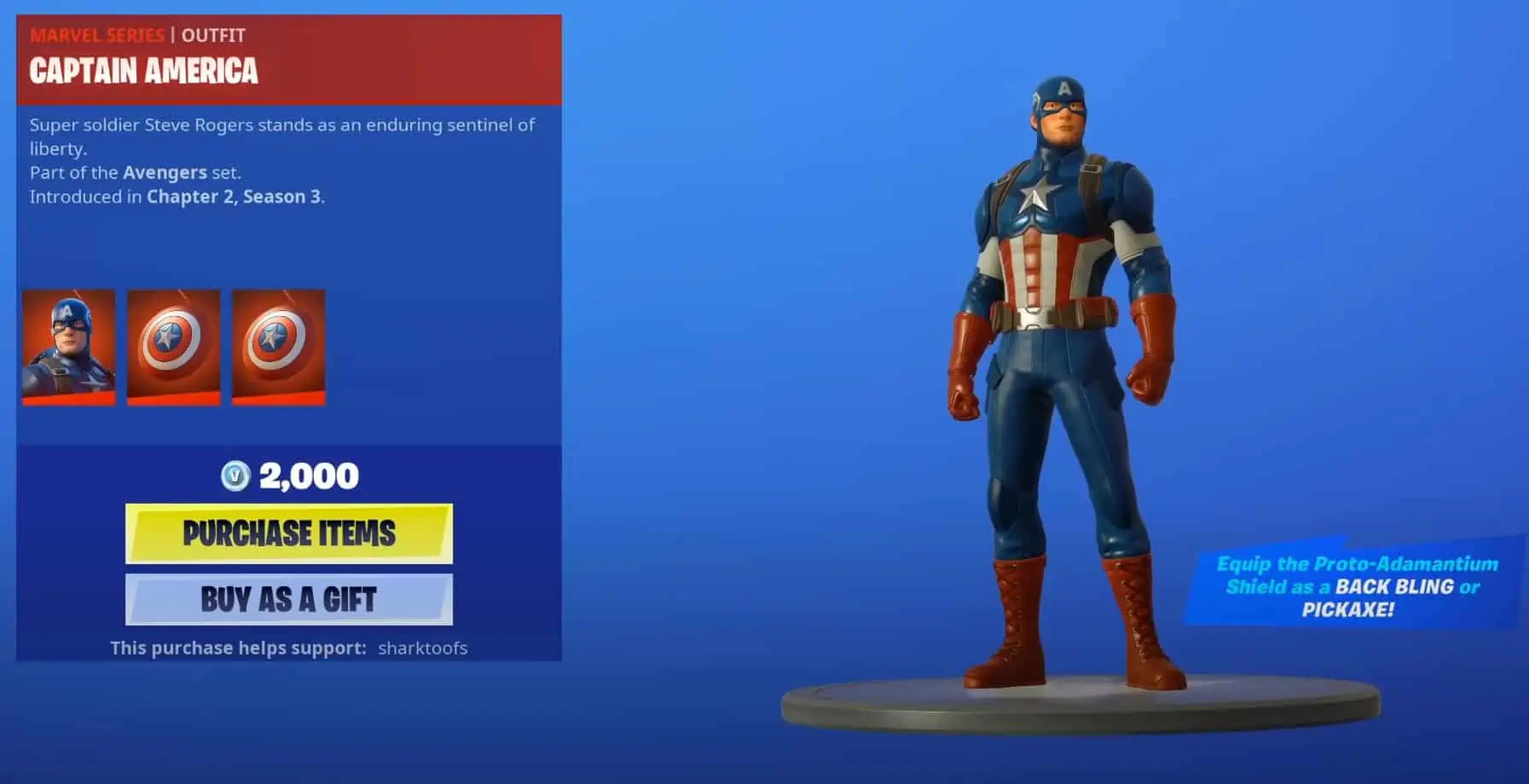 Captain America Fortnite Outfit