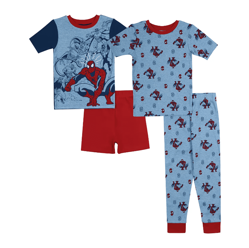 4-piece spider-man pajamas from JCPenny's