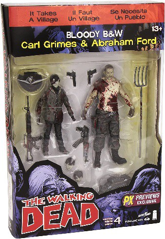 Bloody Carl Grimes & Abraham Ford from The Walking Dead action figures