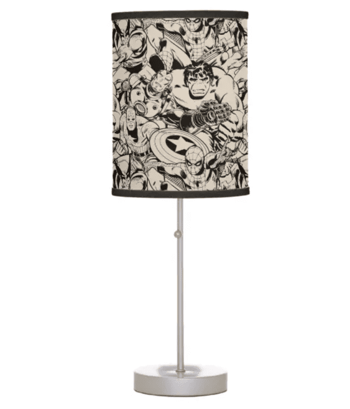 Retro marvel heroes outline lamp